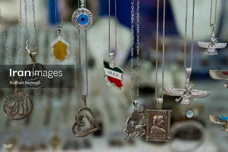 Necklaces with Persian symbols in Shiraz
