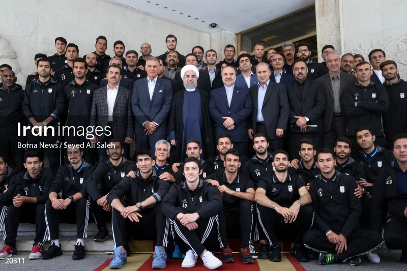 Iran national football team meets President Hassan Rouhani