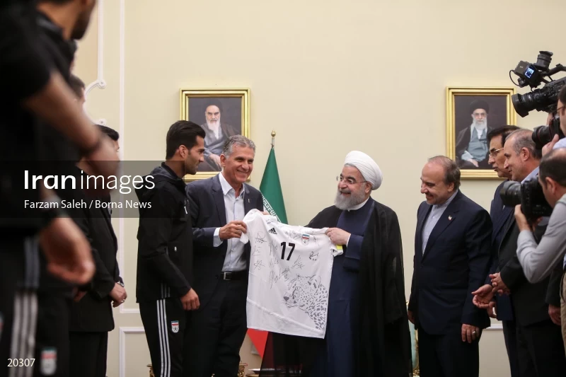 Iran national football team meets President Hassan Rouhani