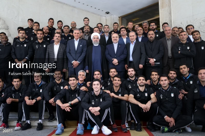 Iran national football team meets President Hassan Rouhani