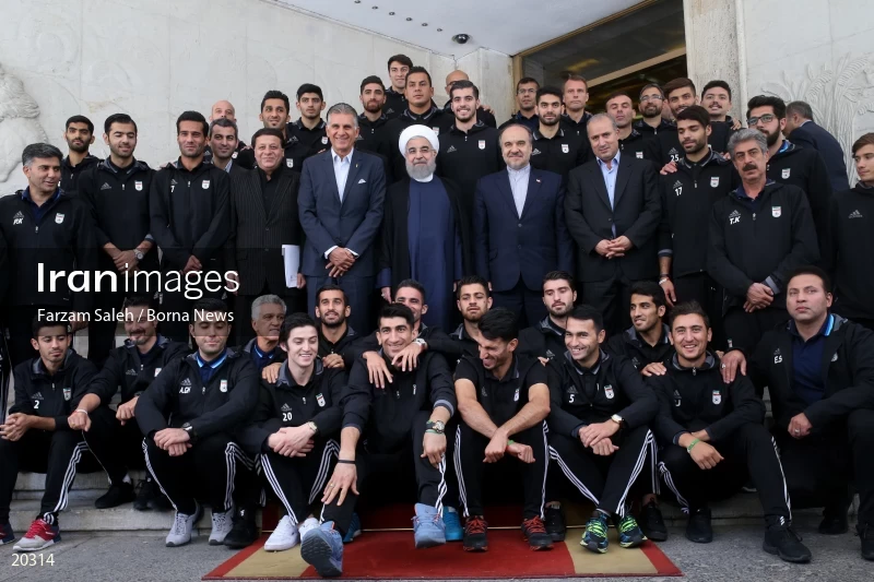 Iran national football team meets President Hassan Rouhani
