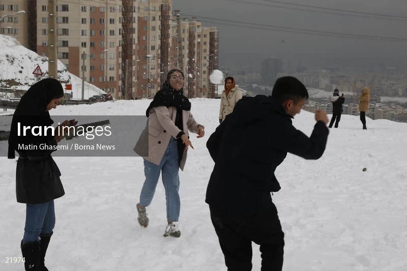 Tehran in a snowy day