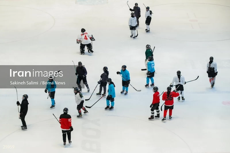 The training session of the Iranian women's national ice hockey team