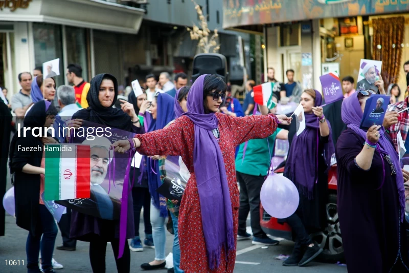 Supporters of Presidential candidates in Tehran