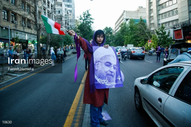 Supporters of Presidential candidates in Tehran