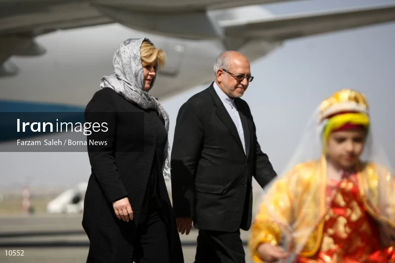 President Kolinda Grabar-Kitarović arrives in Tehran