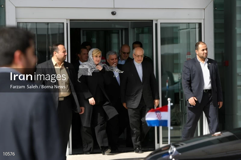 President Kolinda Grabar-Kitarović arrives in Tehran