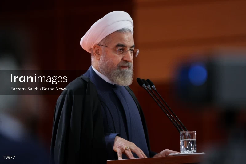 President Hassan Rouhani with police commanders