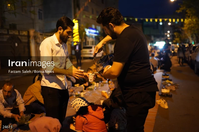 Iftar banquet ceremony in Tehran streets