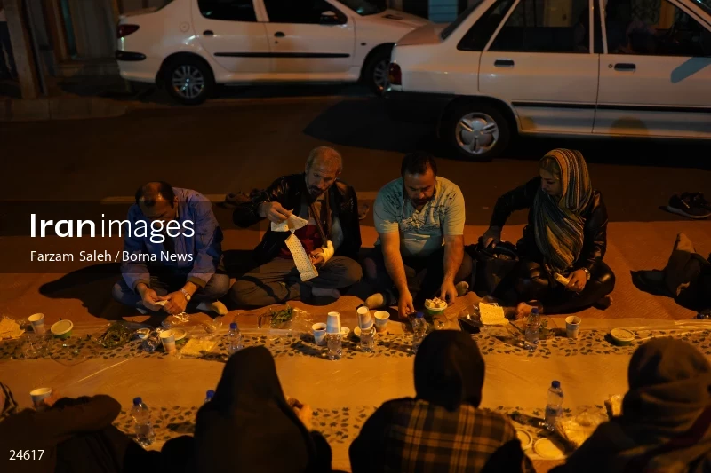Iftar banquet ceremony in Tehran streets