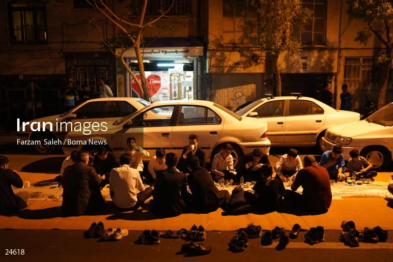 Iftar banquet ceremony in Tehran streets