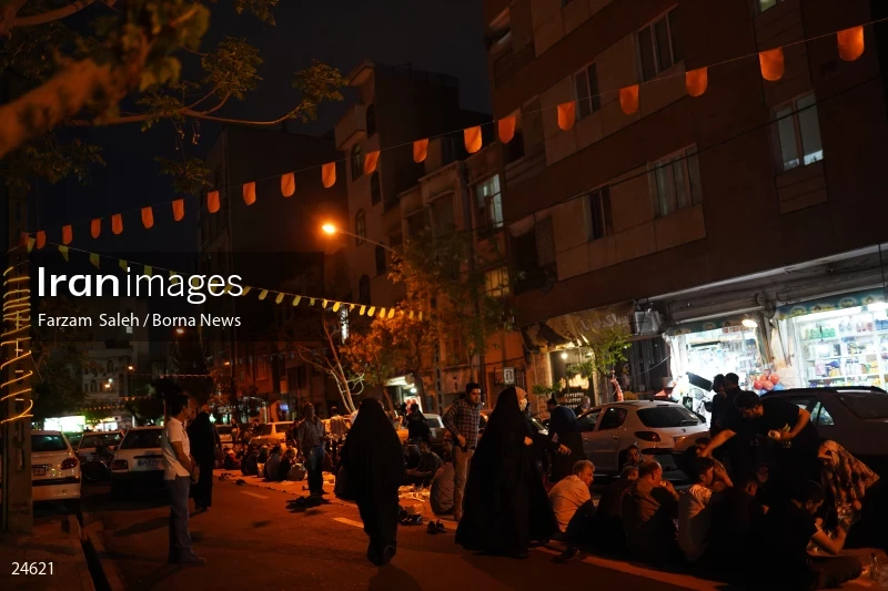 Iftar banquet ceremony in Tehran streets