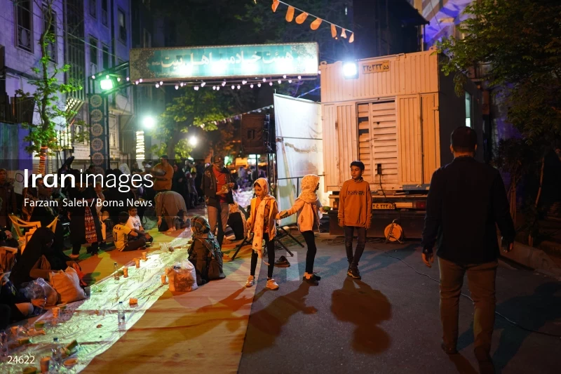 Iftar banquet ceremony in Tehran streets