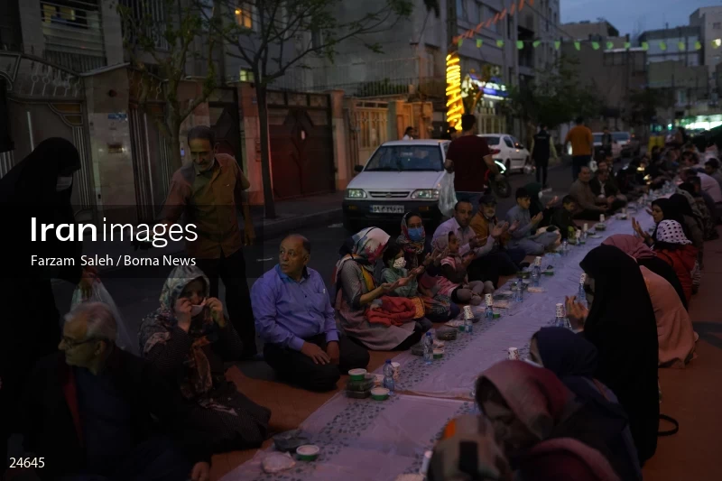 Iftar banquet ceremony in Tehran streets
