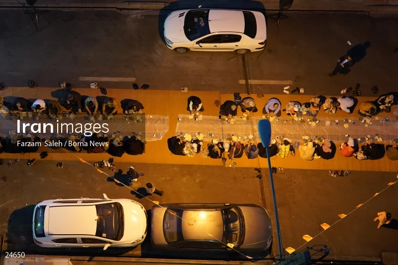 Iftar banquet ceremony in Tehran streets