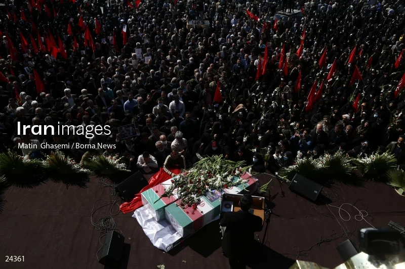 The funeral ceremony of Milad Heidari and Meghdad Mahghani Jafarabadi