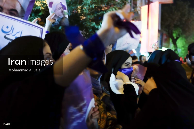Supporters of Hassan Rouhani in Qom