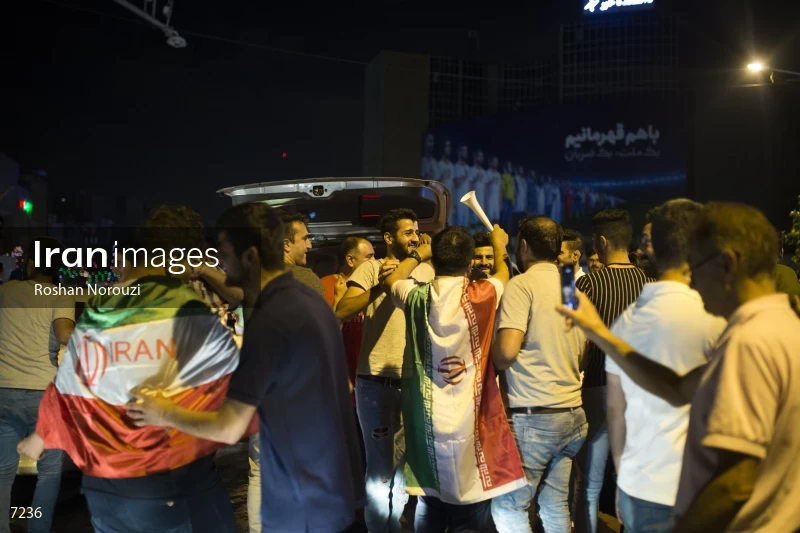 Victory Celebration of Iran National Football Team Over Morocco