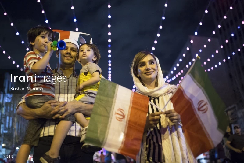Victory Celebration of Iran National Football Team Over Morocco
