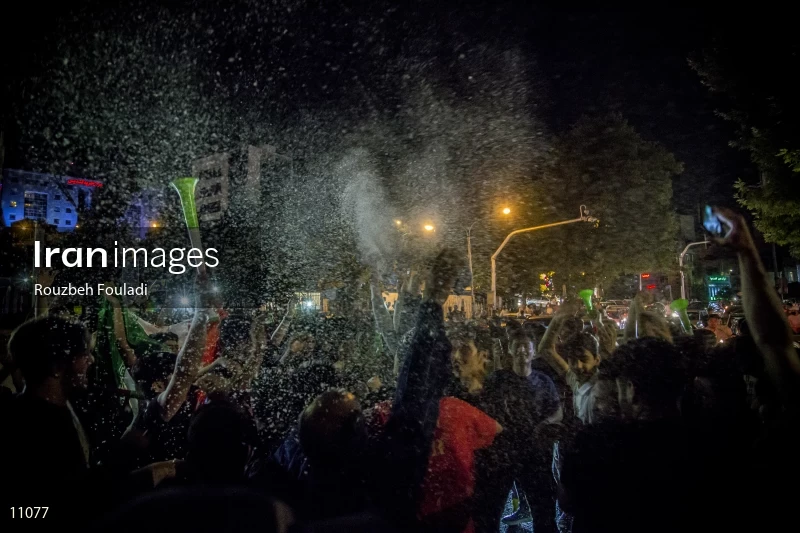 Victory Celebration of Iran National Football Team Over Morocco