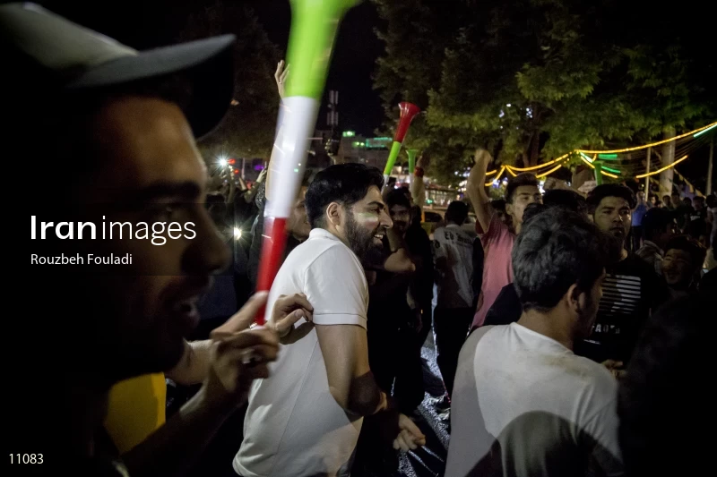 Victory Celebration of Iran National Football Team Over Morocco