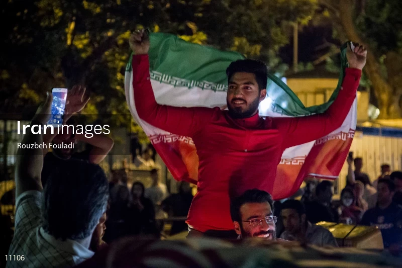 Victory Celebration of Iran National Football Team Over Morocco