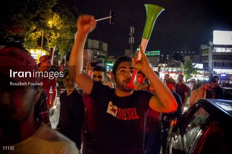 Victory Celebration of Iran National Football Team Over Morocco