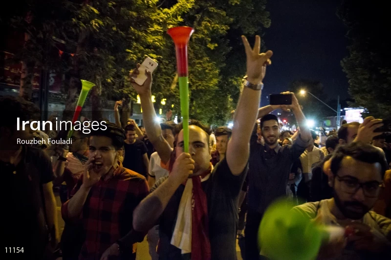 Victory Celebration of Iran National Football Team Over Morocco