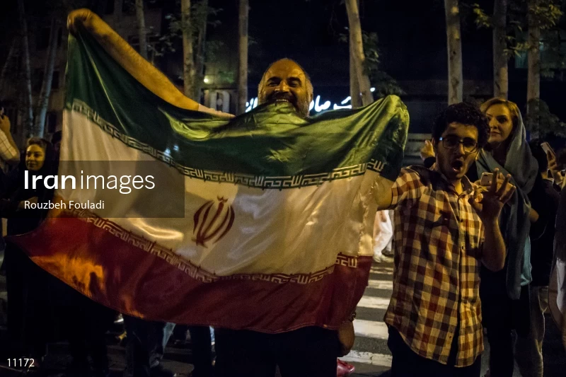 Victory Celebration of Iran National Football Team Over Morocco