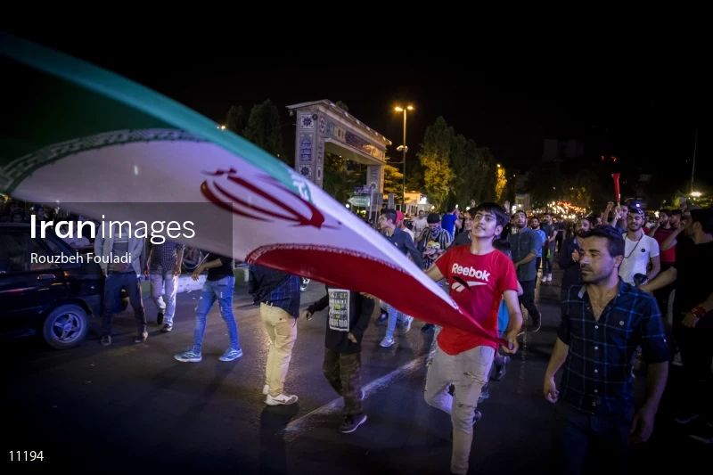 Victory Celebration of Iran National Football Team Over Morocco
