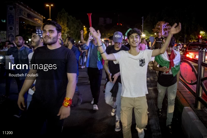 Victory Celebration of Iran National Football Team Over Morocco