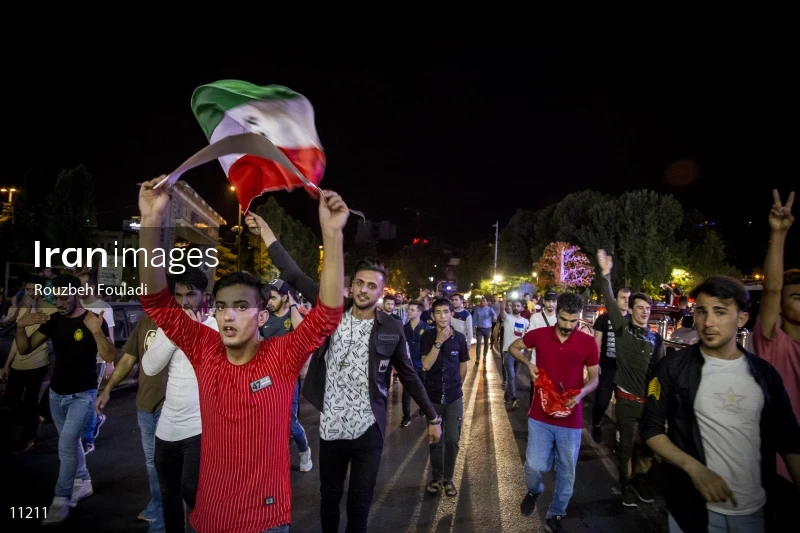 Victory Celebration of Iran National Football Team Over Morocco