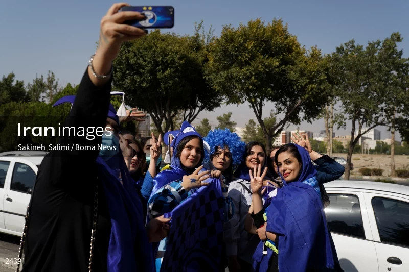 The first attendance of women in the stadium in a match of the Premier Football League of Iran