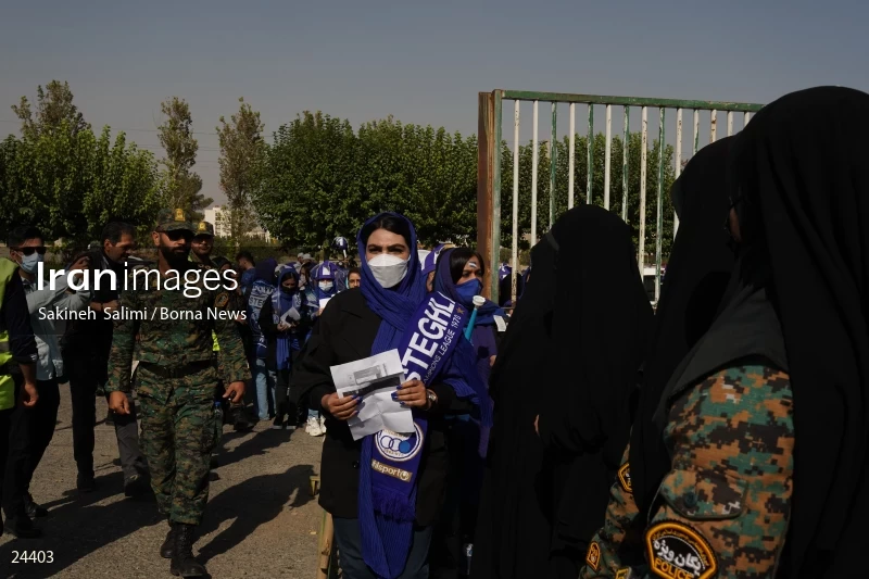 The first attendance of women in the stadium in a match of the Premier Football League of Iran