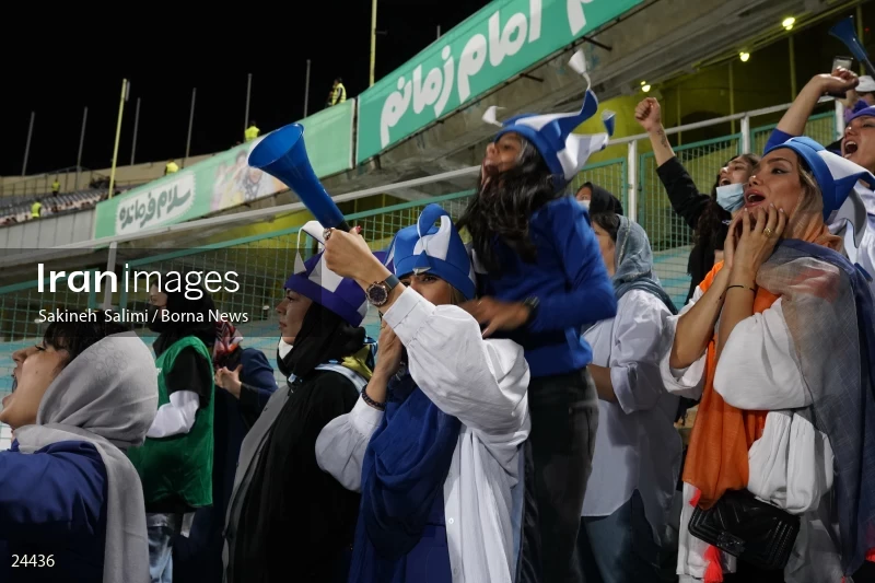 The first attendance of women in the stadium in a match of the Premier Football League of Iran