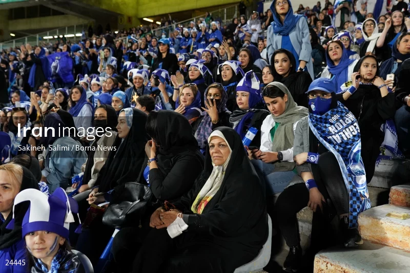 The first attendance of women in the stadium in a match of the Premier Football League of Iran