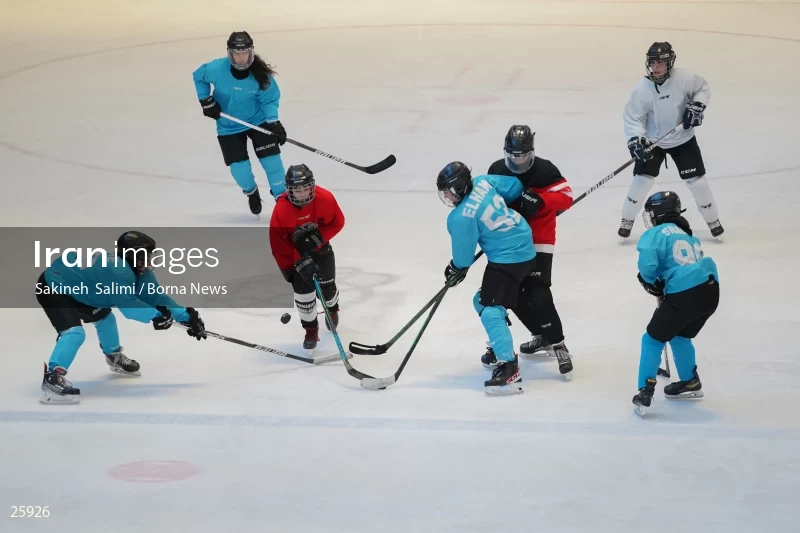 The training session of the Iranian women's national ice hockey team