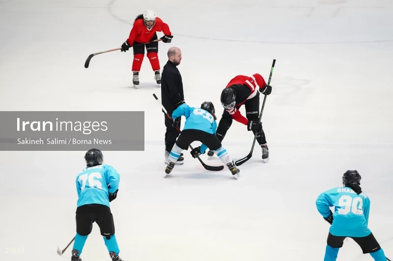 The training session of the Iranian women's national ice hockey team