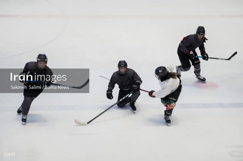 The training session of the Iranian women's national ice hockey team