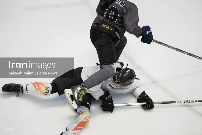 The training session of the Iranian women's national ice hockey team