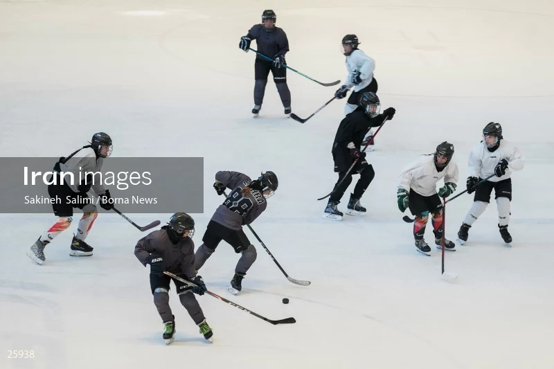 The training session of the Iranian women's national ice hockey team