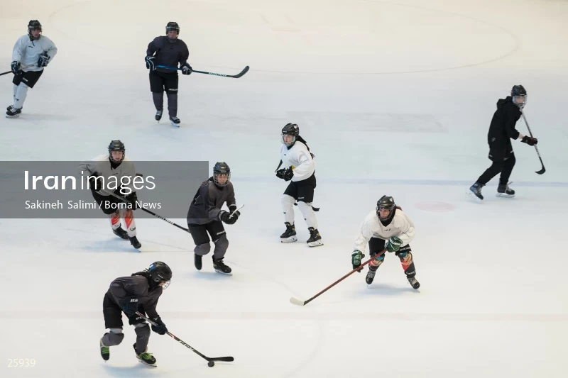 The training session of the Iranian women's national ice hockey team