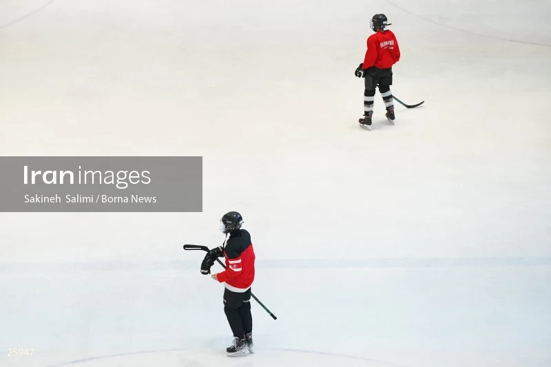 The training session of the Iranian women's national ice hockey team