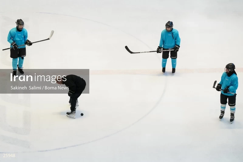The training session of the Iranian women's national ice hockey team