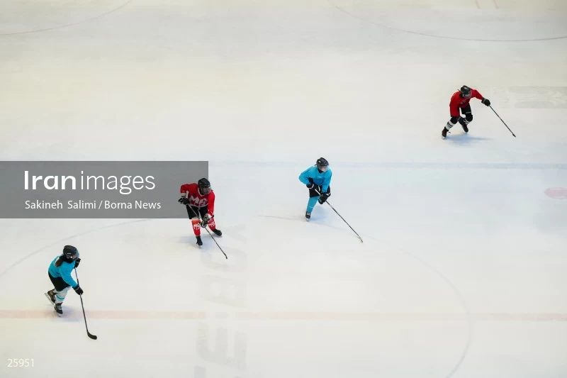 The training session of the Iranian women's national ice hockey team