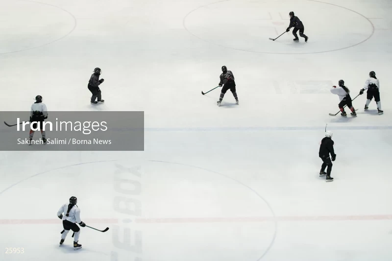 The training session of the Iranian women's national ice hockey team