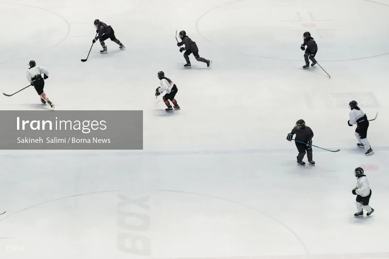 The training session of the Iranian women's national ice hockey team