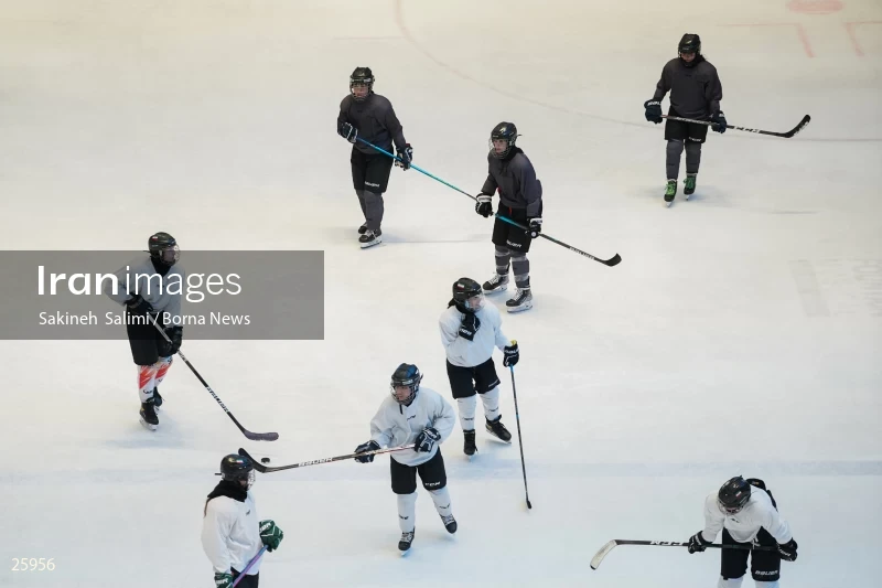 The training session of the Iranian women's national ice hockey team