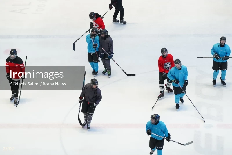 The training session of the Iranian women's national ice hockey team
