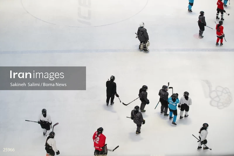 The training session of the Iranian women's national ice hockey team